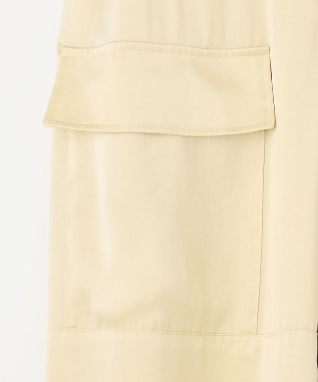 NAVE 【Nave・洗える/ウエストゴム】ヴィンテージサテン ワイドパンツ ライトイエロー系