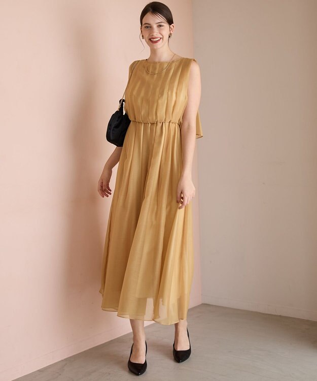 23区 【APPLAUDIR】グロッシーオーガンザ ドレス イエロー系