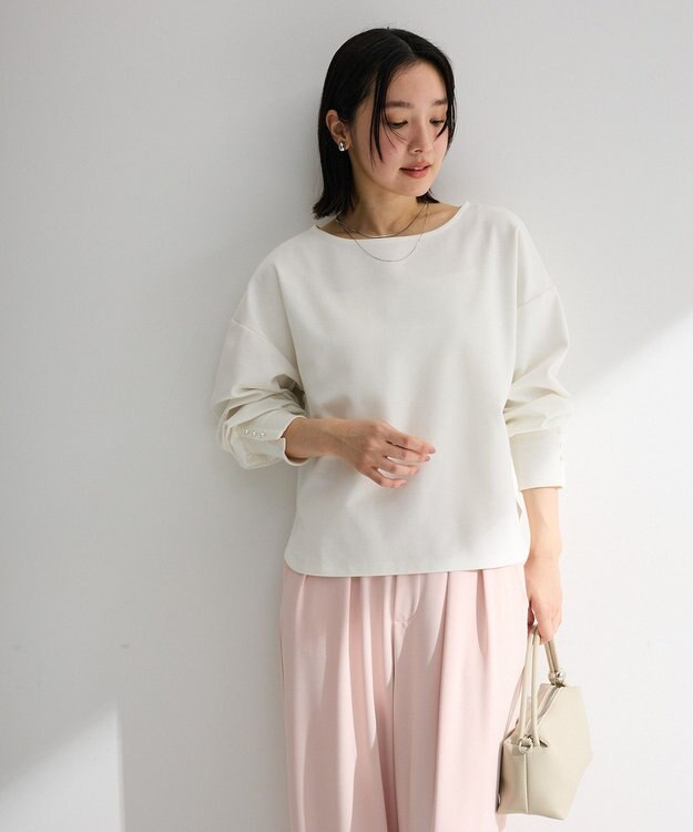 Green Parks パールスリーブカットプルオーバー Ecru