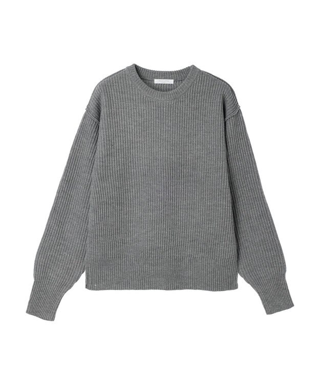 Green Parks 洗える　アゼ編みニットプルオーバー Gray Mixture