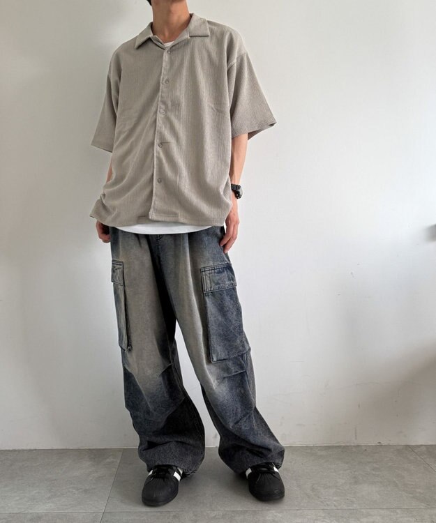 WEGO アンサンブルサッカーシャツ(SS) グレー