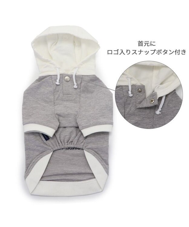 PET PARADISE J.PRESS サガラ ロゴ パーカー 小型犬 グレー