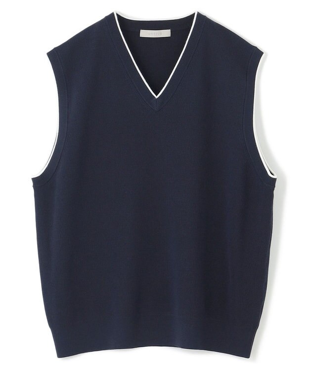 UNFILO MENS スタイリッシュ ニット ベスト ネイビー
