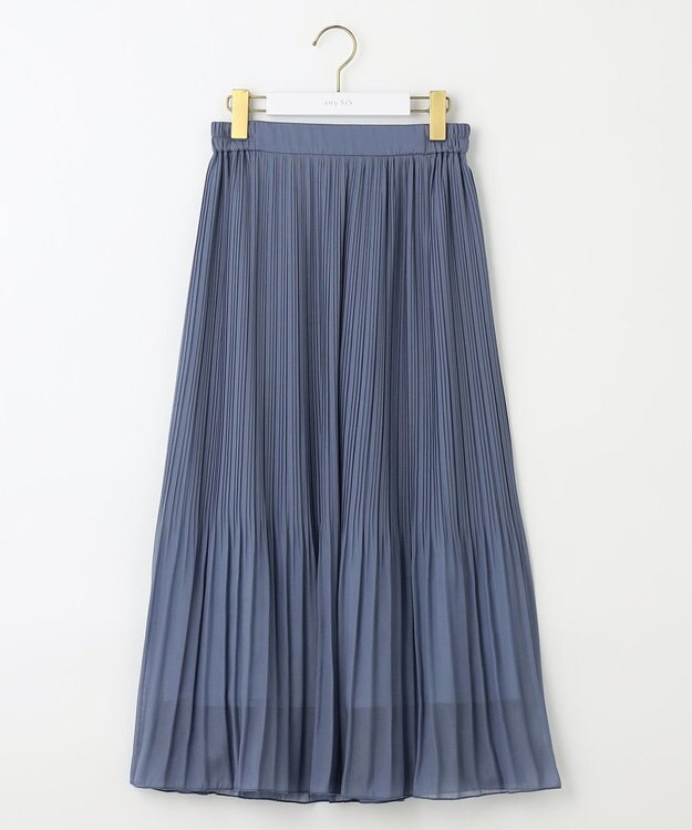 ANY SIS L 【洗える】シフォンプリーツ スカート スモーキーブルー
