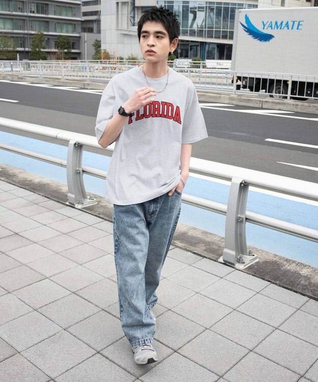 WEGO 【ユニセックス着用ITEM】アクセ付きグラフィックT（SS） アッシュグレー