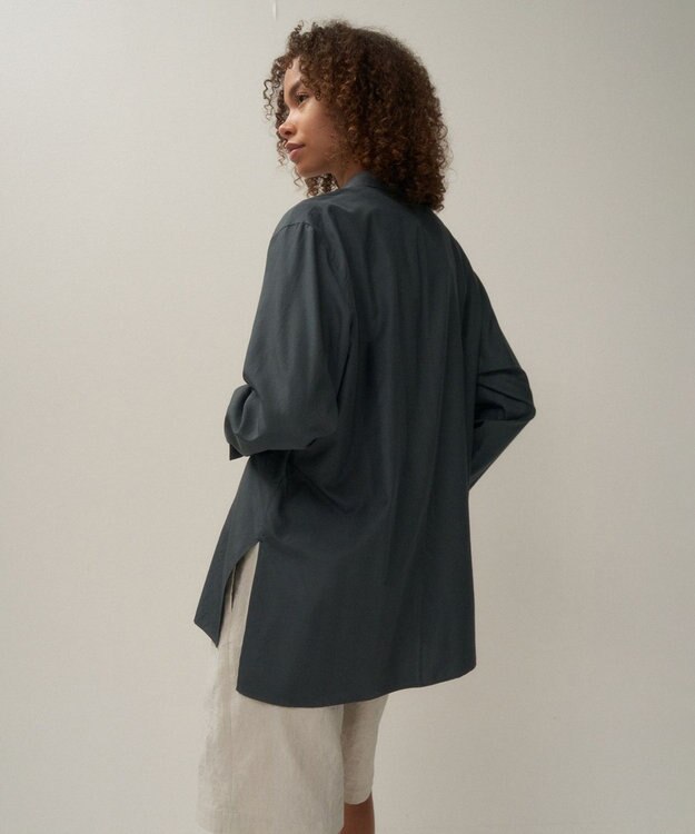 ATON SILK TROPICAL | ウォッシュドシャツ CHARCOAL GRAY