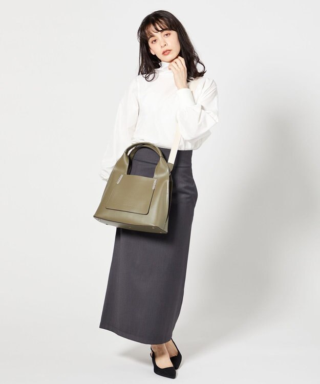 LA BAGAGERIE 【veganview】triangle shape mini tote bag カーキ