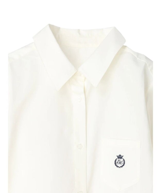 earth music&ecology ロゴ刺繍シャツ Off White