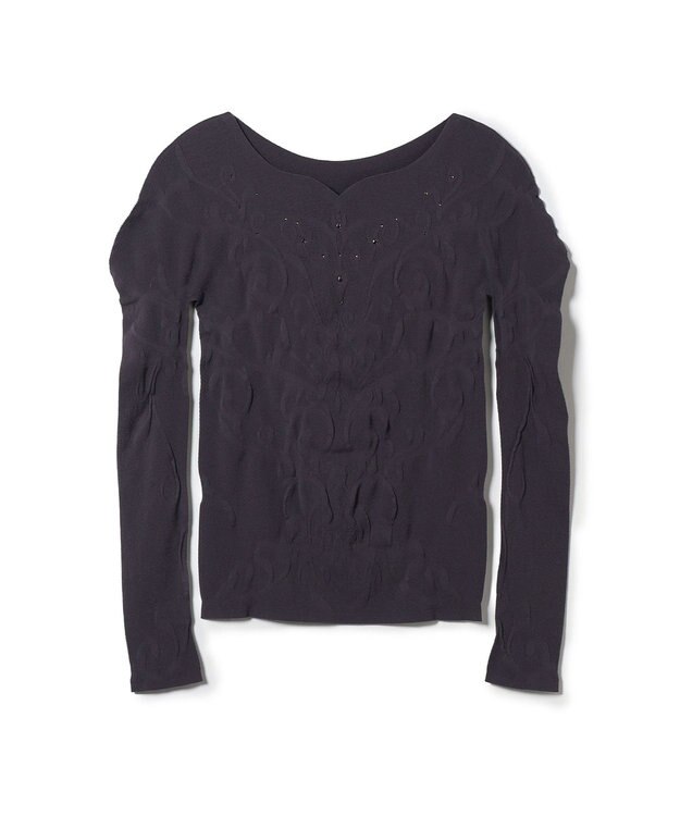 Chacott 【ノーソーイングニット】クリスタルバレリーナネックニット チャコルグレー