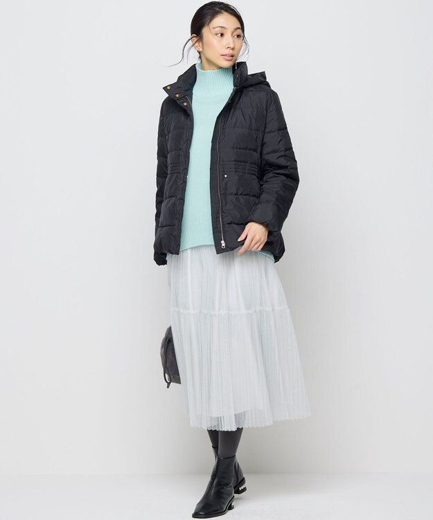 組曲 S ライトタフタショートダウンコート ブラック系