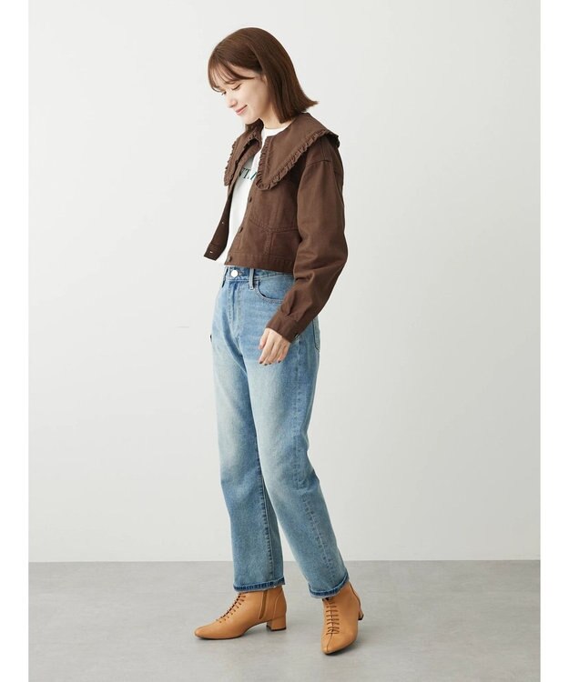 Green Parks ・Ｄｏｕｂｌｅ　Ｆｌａｇｓ　フリルカラージャケット Brown