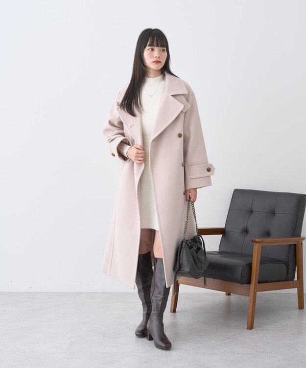 earth music&ecology 3WAYカラーロングコート Light Beige