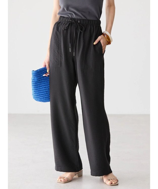 AMERICAN HOLIC 接触冷感Ｗポケットワイドパンツ Black