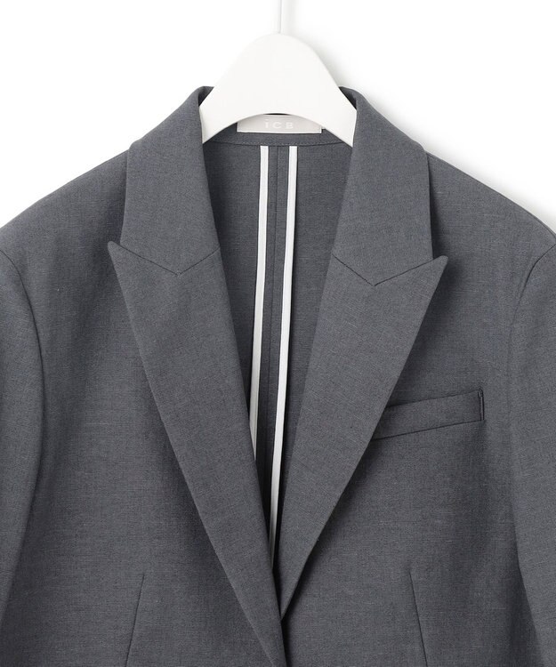 ICB 【接触冷感・UVケア・撥水・洗える】LooseWeave クロップドジャケット チャコール系