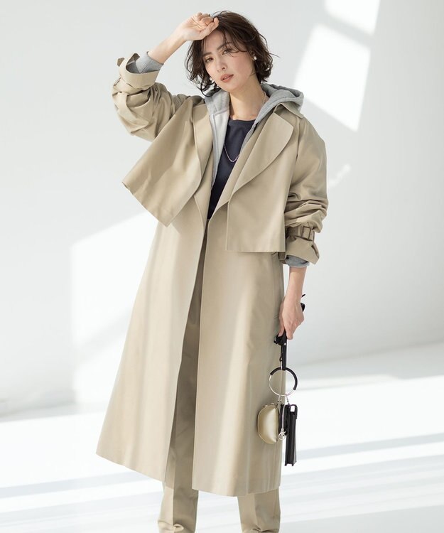 ICB L T/Cシャンブレーツイル 3WAYコート シャンブレーベージュ系