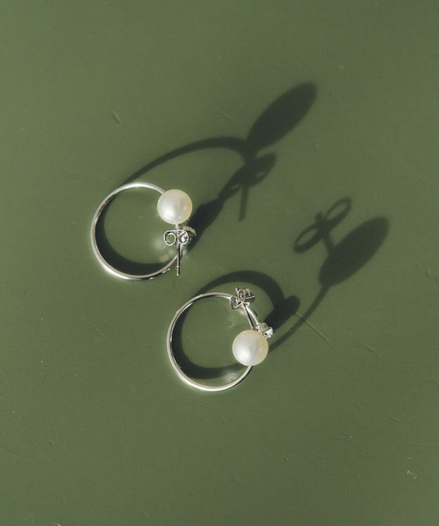 YECCA VECCA パールスパイラルピアス Silver