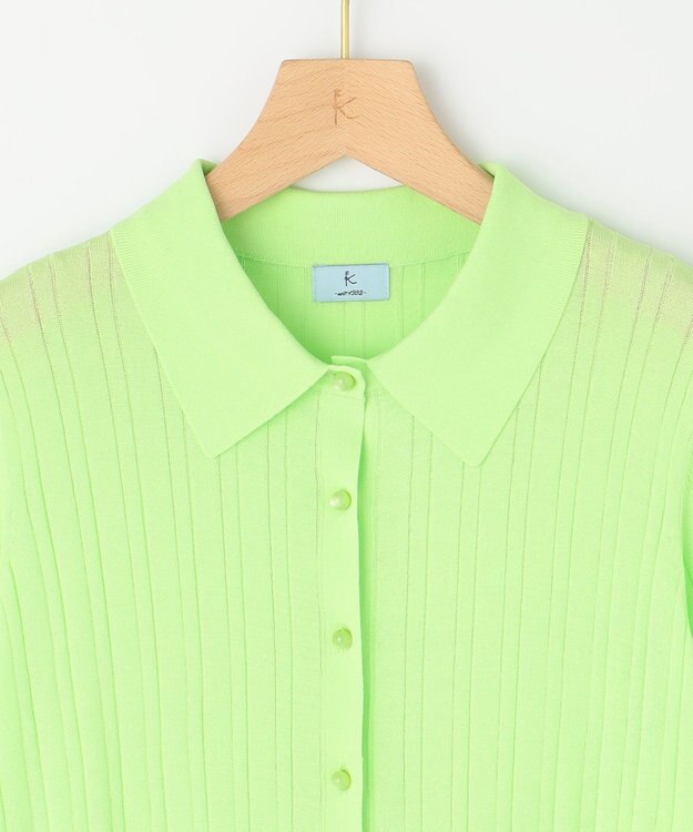 組曲 L 【WEB限定カラーあり】衿付きシアーニットポロ 【WEB限定】セロリ系9