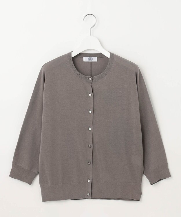 J.PRESS LADIES 【洗える・抗菌防臭】コットンアセテート ドルマン カーディガン グレー系