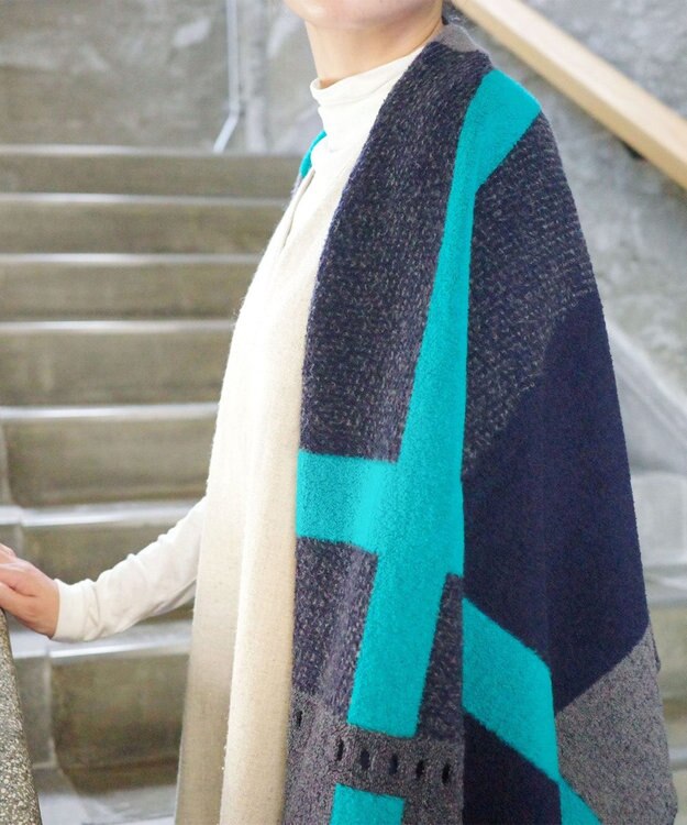 nitorito 【3WAY/秋冬向け/UNISEX】wadachi チェック柄 ストール navy