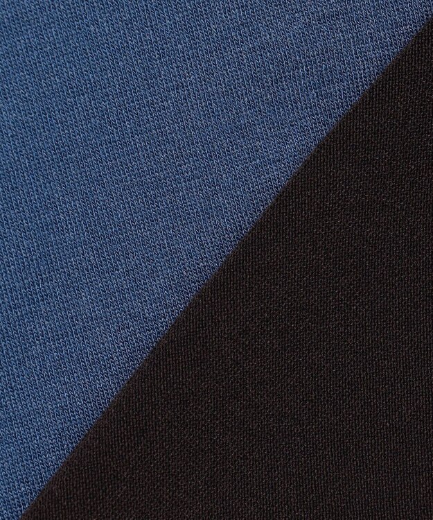 J.PRESS LADIES L Vis/Peスパーク カラーブロッキング ニット ダルブルー×ダークブラウン系