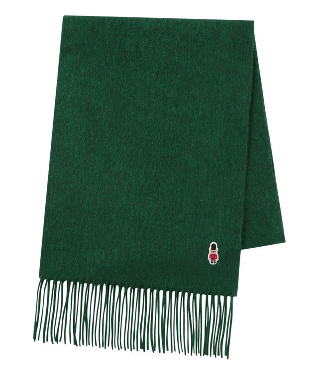 MOONBAT 【WEB限定】MACKINTOSH PHILOSOPHY バッキンガムベア付きウール100%無地マフラー (パッケージ付き) グリーン