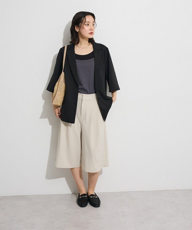 Green Parks 【適ON】レイヤードタンクトップ Charcoal Gray