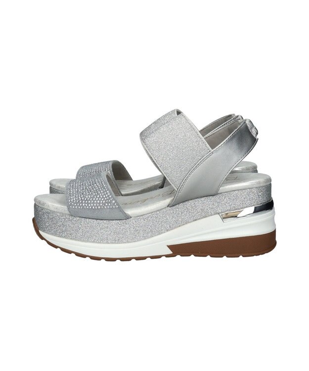 Bridget Birkin 【Bridget Birkin】ビジューグリッタープラットフォームサンダル シルバー