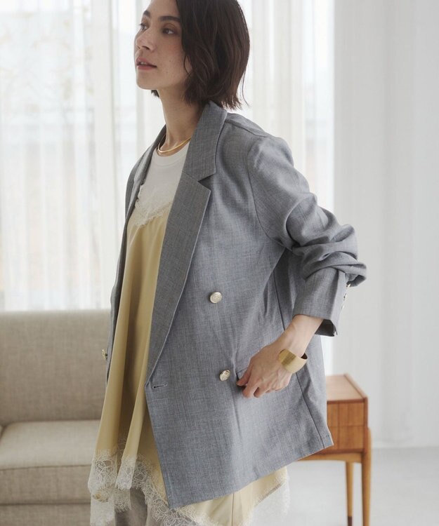 WEGO 【ANGIE VINTAGE】リネンライクジャケット グレー