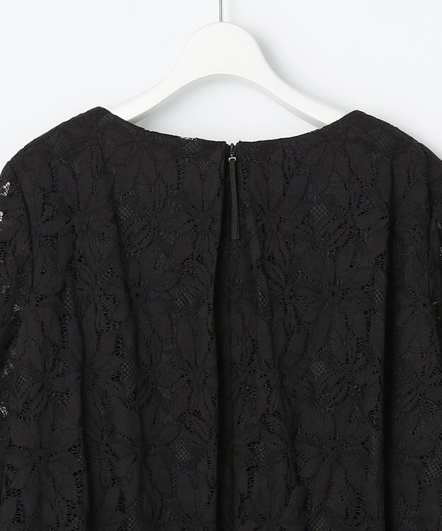 自由区 L 【17号サイズまで展開・カタログ掲載】トリアセダブルクロスレース ワンピース ネイビー