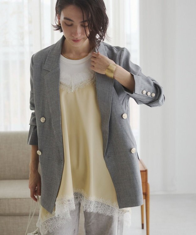 WEGO 【ANGIE VINTAGE】リネンライクジャケット グレー