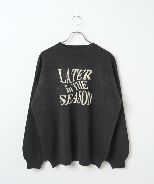 WEGO ウェーブロゴジャガードニットプルオーバー ブラック