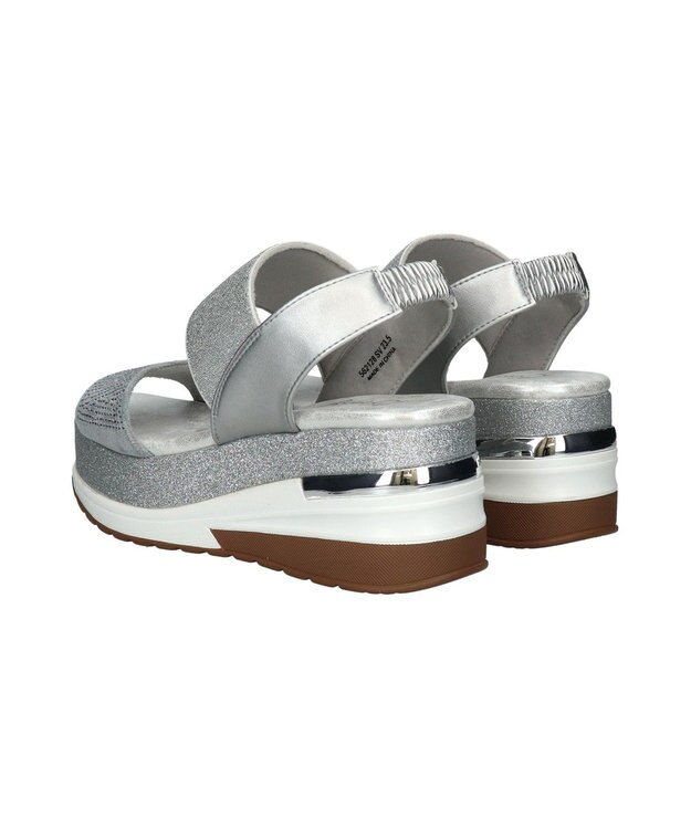 Bridget Birkin 【Bridget Birkin】ビジューグリッタープラットフォームサンダル シルバー