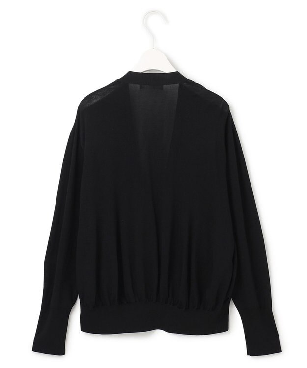 ICB 【洗える】シルクヴィスコースハイゲージ カーディガン ブラック系