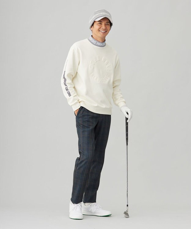 23区GOLF 【MEN】【ストレッチ】チェック柄プリント パンツ ネイビー系3