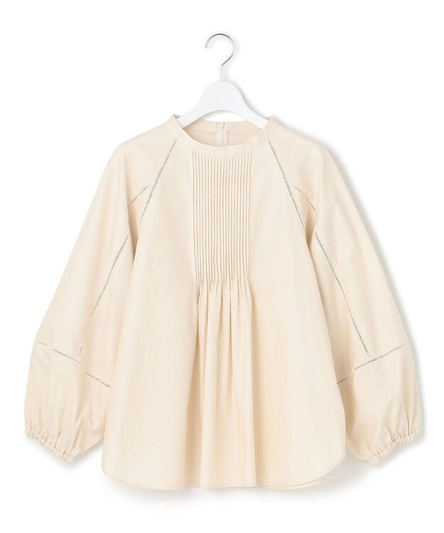 23区 L 【SLOW/一部店舗限定】ウォッシュドコットンストレッチ ブラウス アイボリー系