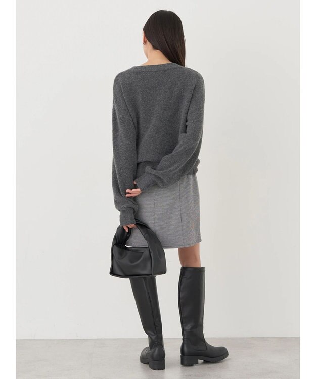 earth music&ecology カシュクールニットプルオーバー Gray