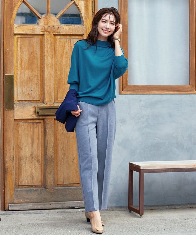 Tiaclasse L 【GOLD LABEL】【洗える】抗菌・防臭加工 ホールガーメント®ドルマンニット ブルー