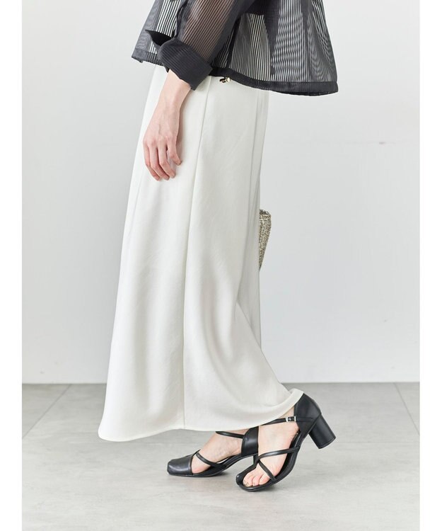 Te chichi バイアスサテンスカート オフホワイト
