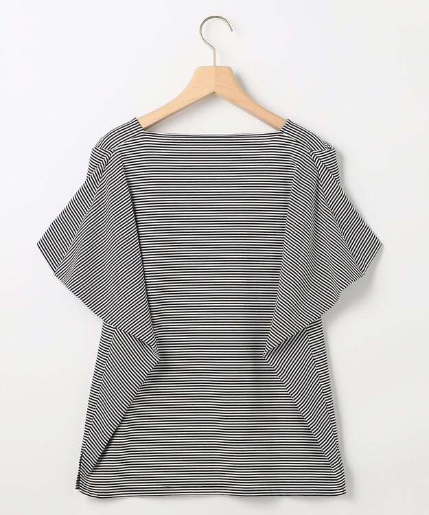 組曲 L 【先行予約】GIZAコットンオフショルダー カットソー ネイビー×オフ系2