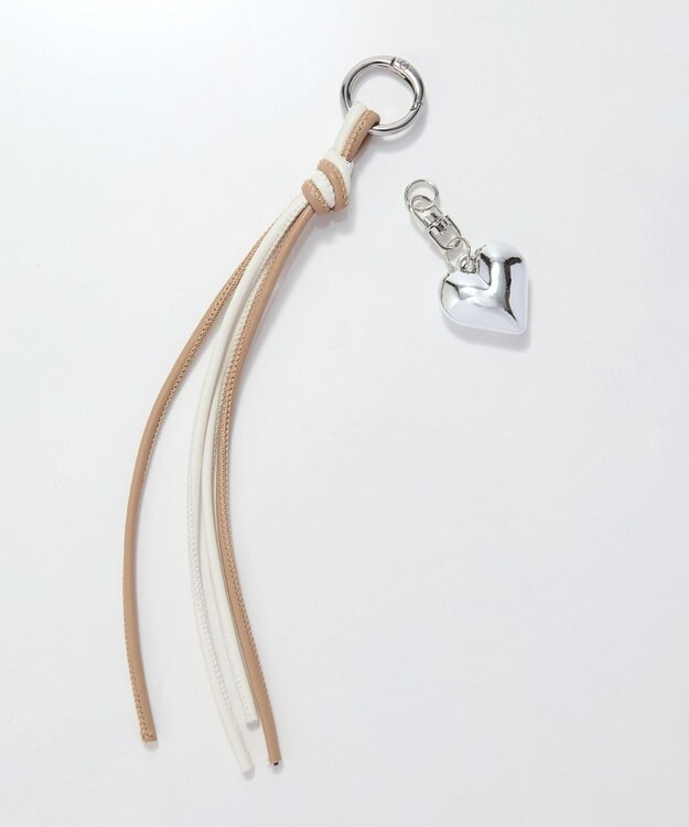 Phoebe ハートバイカラーレザーコードバッグチャーム マルチ1