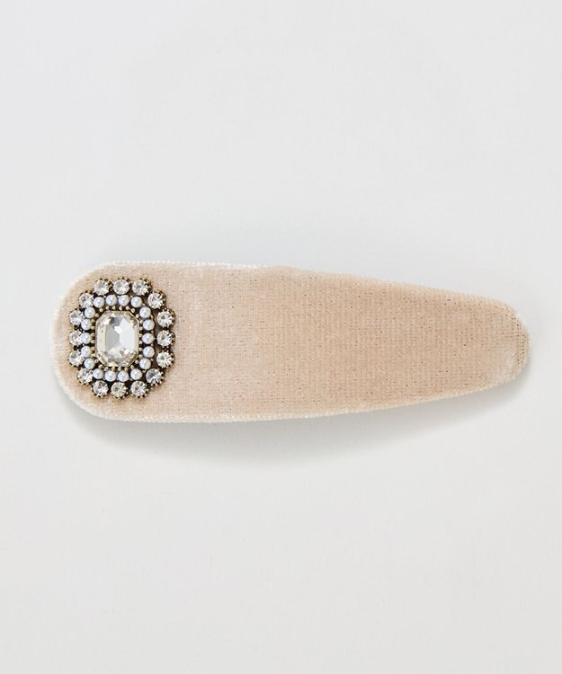 Phoebe 【生産終了】クラッシービジューヘアピン　ベージュ/ベロア ベージュ