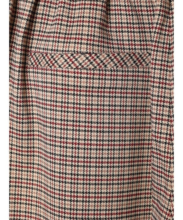 earth music&ecology チェックストレートパンツ Check Beige