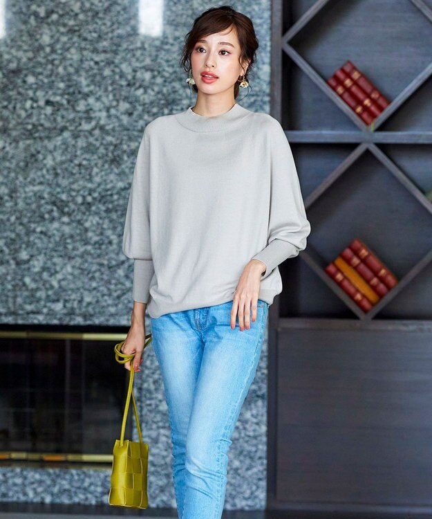 Tiaclasse L 【GOLD LABEL】【洗える】抗菌・防臭加工 ホールガーメント®ドルマンニット グレージュ