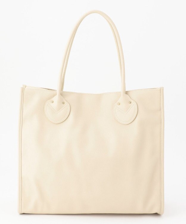 UNBILLION cachecache 丸手根革スクエアトートバッグ アイボリー