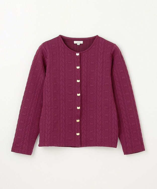 ANY KIDS ふくれジャガードカーディガン ローズ