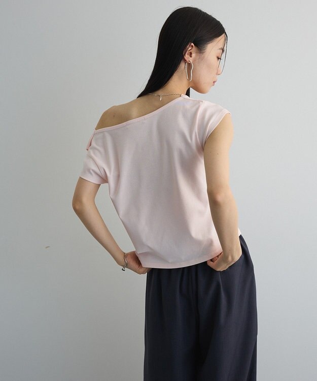 Green Parks ドレープオフショルフレンチ袖Ｔシャツ Pink