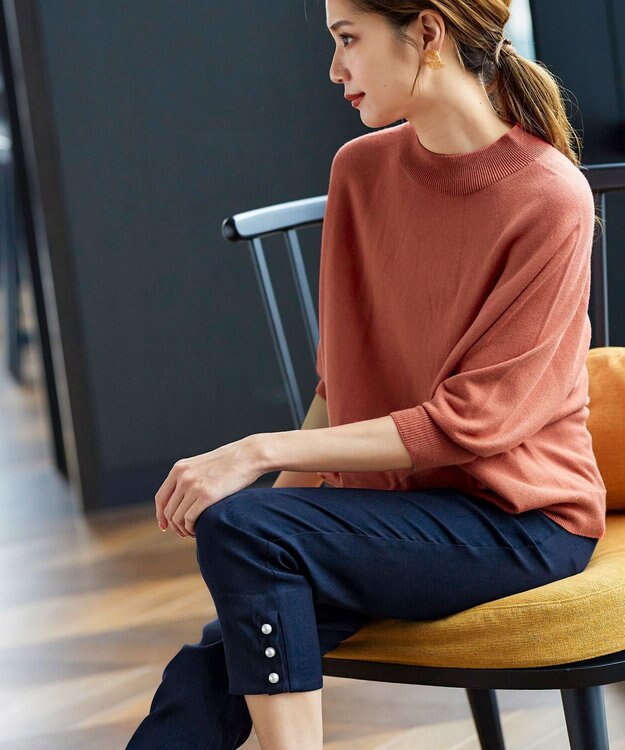 Tiaclasse L 【GOLD LABEL】【洗える】抗菌・防臭加工 ホールガーメント®ドルマンニット オレンジ