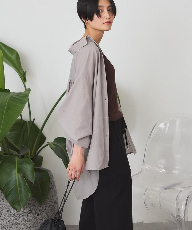 AMERICAN HOLIC ガーメントウォッシュアソートギャザーシャツ Gray