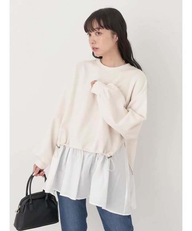 earth music&ecology ダンボールレイヤードチュニック Ivory