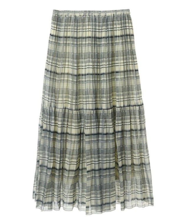 Green Parks シアープリーツボリュームスカート Check